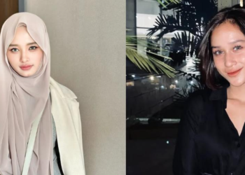 kolase perbandingan gaya Inara Rusli dengan pacar baru Virgoun bernama Unna