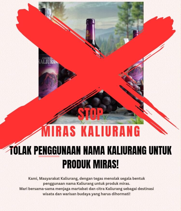 poster penolakan iklan minuman keras yang diproduksi cap orang tua bermerek Kaliurang