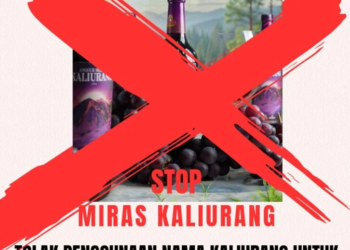 Poster penolakan atas label kaliurang yang dipakai untuk miras