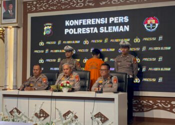 Polresta Sleman menggelar konferensi pers sekaligus merilis sosok Christiano pengemudi BMW yang tewaskan mahasiswa UGM Argo di Jalan Palagan, Sleman, Rabu (28/5/2025).