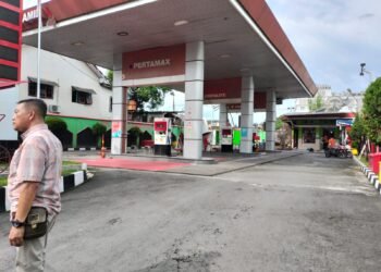 Lokasi SPBU 44.552.14 di Jalan Letjen Suprapto, Pringgokusuman, Gedongtengen, Kota Yogyakarta, yang sempat meledak pada Selasa (27/5/2025) pukul 13.15 WIB.