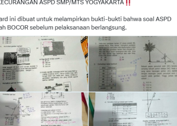 Dugaan soal ASPD di Kota Yogyakarta bocor