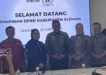 Kunjungan pimpinan DPRD Sleman ke stasiun TV swasta nasional TV One, Selasa (27/5/2025)