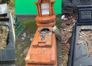 Sejumlah nisan di komplek pemakaman di Ngentak, RT 10, Kalurahan Baturetno, Kapanewon Banguntapan, Kabupaten Bantul, DI Yogyakarta, dirusak oleh orang tak dikenal.