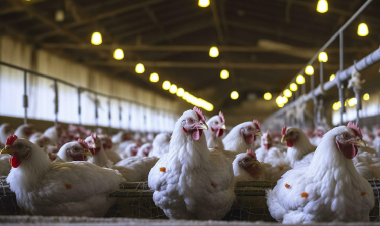 Ilustrasi peternakan ayam broiler