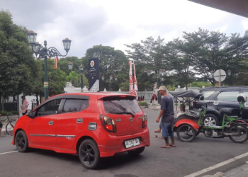 Area parkir di depan Gedung Kantor Gubernur DIY yang beberapa waktu lalu sempat geger karena ada parkir nuthuk