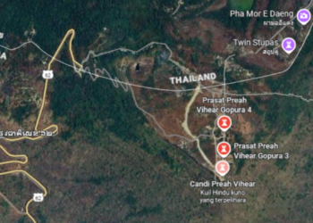 peta wilayah perbatasan Kamboja dengan Thailand yang memicu konflik regional