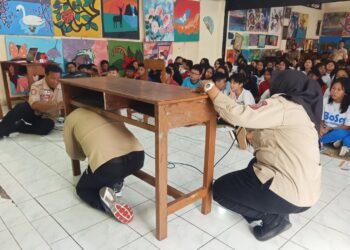 Satu di antara kegiatan tanggap bencana di SD yang berada di wilayah Kota Yogyakarta