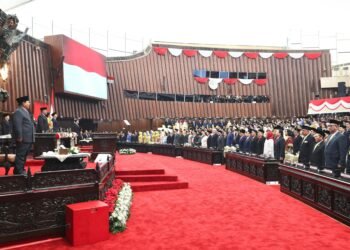 Sidang Tahunan MPR RI dan Sidang Bersama DPR-DPD RI Tahun 2025 di Gedung Nusantara, Kompleks Parlemen, Jakarta, Jumat (15/8/2025). (dok: X/@Prabowo Subianto)