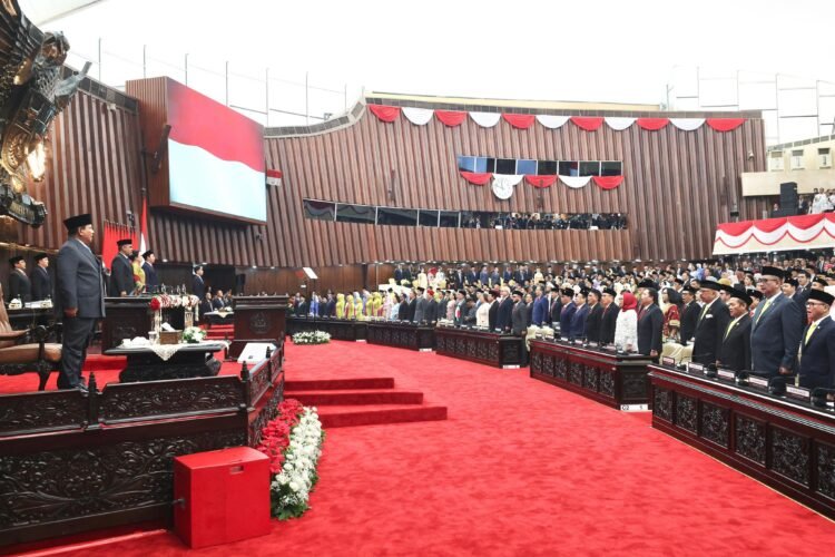 Sidang Tahunan MPR RI dan Sidang Bersama DPR-DPD RI Tahun 2025 di Gedung Nusantara, Kompleks Parlemen, Jakarta, Jumat (15/8/2025). (dok: X/@Prabowo Subianto)
