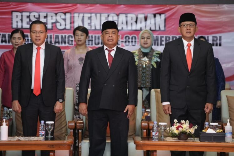 Resepsi kenegaraan memperingati HUT ke-80 Republik Indonesia dihadiri Bupati Sleman Harda Kiswaya, Wakil Bupati Sleman Danang Maharsa dan Ketua DPRD Sleman Gustan Ganda. (dok.Prokopim Sleman)