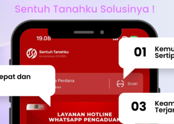 tampilan aplikasi Sentuh Tanahku yang berfungsi untuk mengakses sertifikat tanah elektronik