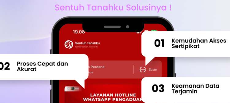 tampilan aplikasi Sentuh Tanahku yang berfungsi untuk mengakses sertifikat tanah elektronik