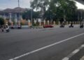 Kondisi Simpang 4 UIN Yogyakarta, Senin (8/9/2025). (Hadid Pangestu)