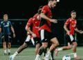 Marc Klok saat berlatih bersama Eliano saat berseragam Timnas Indonesia jelang menghadapi Fifa Match Day menghadapi Taiwan