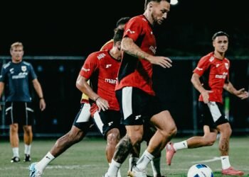 Marc Klok saat berlatih bersama Eliano saat berseragam Timnas Indonesia jelang menghadapi Fifa Match Day menghadapi Taiwan