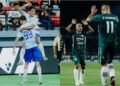 Kolase foto pemain PSIM Yogyakarta dan PSS Sleman