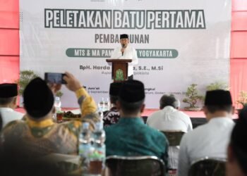 Dukung Pendidikan Keagamaan, Bupati Sleman Letakkan Batu Pertama MTs dan MA Pamulangan