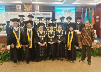 Tiga dosen Universitas Mercu Buana Yogyakarta dikukuhkan sebagai guru besar.