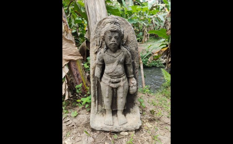 Wujud arca yang ditemukan di Sungai Krusuk, Padukuhan Klangkapan II, Kalurahan Margoluwih, Seyegan, Sleman. (Dok. Balai Pelestarian Kebudayaan (BPK) Wilayah X)