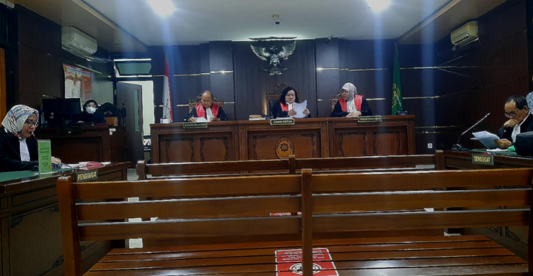 Sidang pertama kasus kecelakaan mahasiswa Fakultas Hukum (FH) Universitas Gadjah Mada (UGM) di Pengadilan Negeri Sleman, Rabu (3/8/2025)