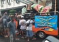 Ratusan Penambang Progo saat mendatangi kantor Balai Besar Sungai Wilayah Sungai Serayu Opak (BBWSSO) menolak penghapusan Rekomtek terkait alat bantu kerja pompa sedot mekanik untuk pertambangan, Rabu (15/10/2025).