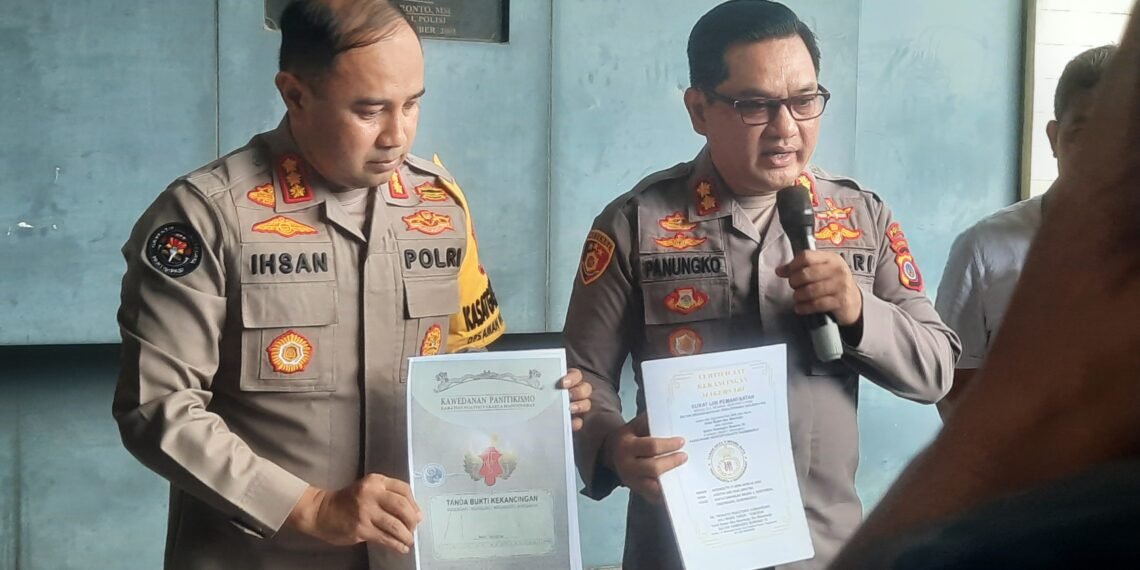 Jumpa pers kasus pemalsuan kekancingan Suktan Ground di Mapolda DIY, Kamis (16/10/2025).