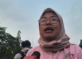 Pegiat Suara Ibu Indonesia Yogyakarta, Kalis Mardiasih saat diwawancarai wartawan terkait Makan Bergizi Gratis (MBG), Jumat (4/9/2025)