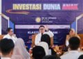 Wali Kota Magelang Damar Prasetyono memberikan materi dalam kegiatan Sosialisasi Investasi Dunia Anak yang digelar oleh Dinas Penanaman Modal dan Pelayanan Terpadu Satu Pintu (DPMPTSP) Kota Magelang di Taman Kyai Langgeng (TKL).