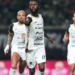 pemain Persija Jakarta Allano Lima melakukan selebrasi usai membobol gawang Persebaya Surabaya dalam laga lanjutan Super League, Sabtu (18/10/2025)