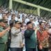 Bupati Sleman Harda Kiswaya dan sejumlah kepada Organisasi Perangkat Daerah (OPD) menghadiri pemberian surat keputusan (SK) PPPK paruh waktu di Stadion Maguwoharjo, Sleman, Rabu (3/12/2025).