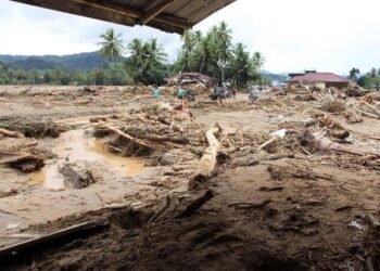 ilustrasi banjir Sumatra. [x.com/@danrem]