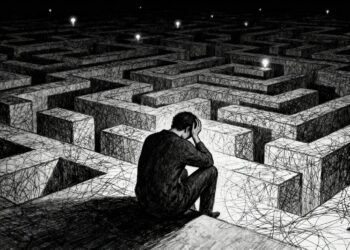 Ilustrasi orang stres