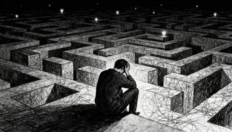 Ilustrasi orang stres