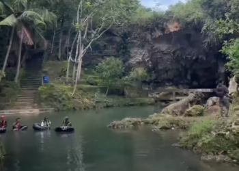 kondisi gua pindul yang sempat sepi wisatawan usai mencuat pernyataan bahwa kawasan tersebut rawan longsor