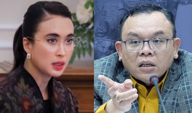 Kolase foto Menteri Pariwisata Widiyanti Putri Wardhana dengan Ketua Komisi VII DPR RI Saleh Daulay