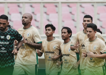 skuad PSS Sleman melakoni latihan