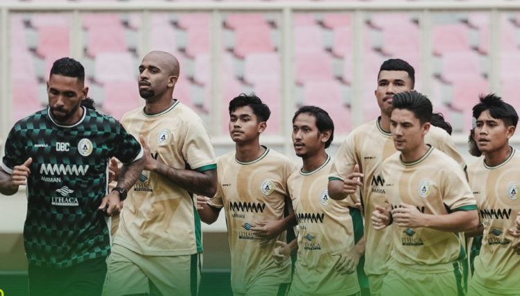 skuad PSS Sleman melakoni latihan