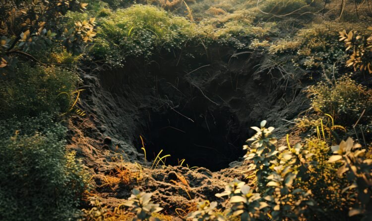 ilustrasi tanah amblas