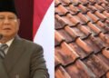 kolase foto Presiden Prabowo Subianto dan ilustrasi genteng