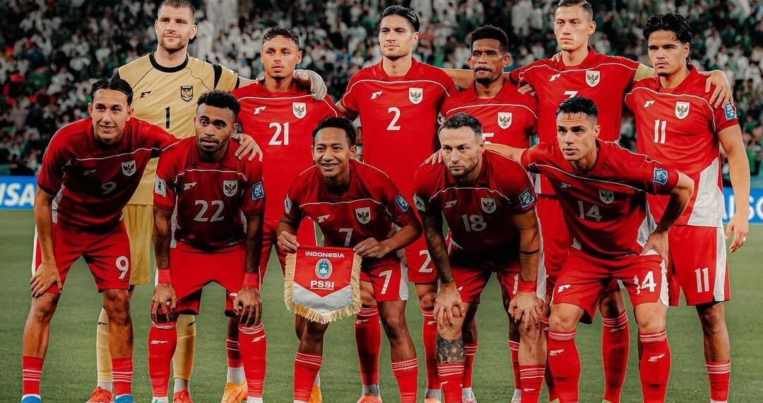 Skuad Timnas Indonesia saat menghadapi Arab Saudi di Kualifikasi Piala Dunia 2026.