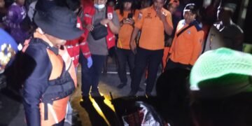 Korban tenggelam di muara Sungai Serang berhasil ditemukan pada Minggu malam (8/3/2026). (Basarnas Yogyakarta)