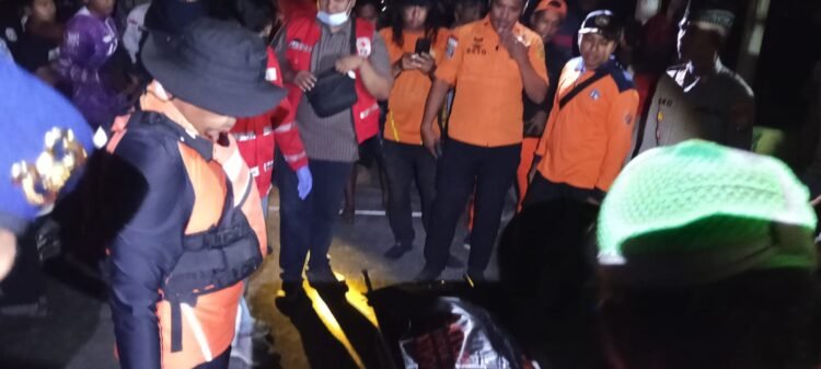 Korban tenggelam di muara Sungai Serang berhasil ditemukan pada Minggu malam (8/3/2026). (Basarnas Yogyakarta)