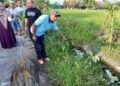 Lokasi penemuan mayat di saluran irigasi di Sewon, Bantul, DIY, Senin pagi (30/3/2026).