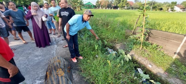 Lokasi penemuan mayat di saluran irigasi di Sewon, Bantul, DIY, Senin pagi (30/3/2026).