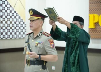Kombes Pol Adhitya Panji Anom saat dilantik sebagai Kapolresta Sleman, Rabu (11/3/2026).