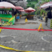 Kondisi lokasi ledakan saluran air limbah di Teras Malioboro 1 Kota Yogyakarta, Selasa (31/3/2026) masih ditutup garis polisi