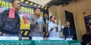 Jumpa Pers kasus pencurian demung slendro di gedung Fakultas Ilmu Budaya Universitas Gadjah Mada (UGM), Selasa (28/4/2026).