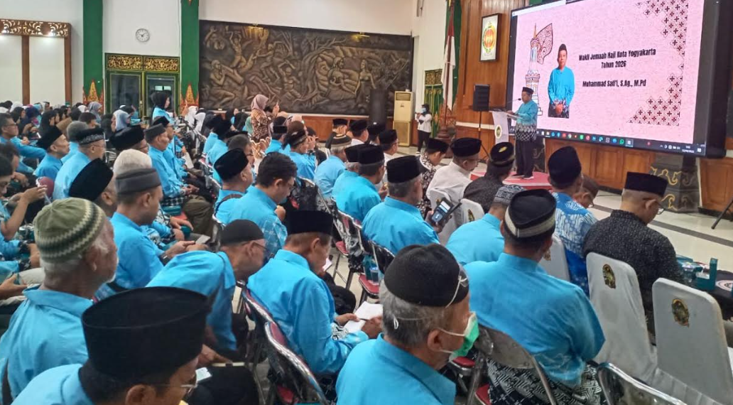 Pemkot Yogyakarta gelar acara pamitan calon jamaah haji asal Kota Yogyakarta di Ruang Pandhawa Balaikota Yogyakarta, pada Rabu (15/4/2026).