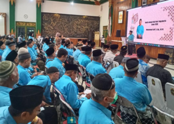 Pemkot Yogyakarta gelar acara pamitan calon jamaah haji asal Kota Yogyakarta di Ruang Pandhawa Balaikota Yogyakarta, pada Rabu (15/4/2026).